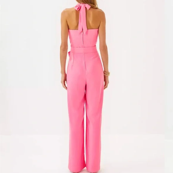 NWT Elegant Pink Lilly Pulitzer Connie Halter Jumpsuit - Picture 3 of 4